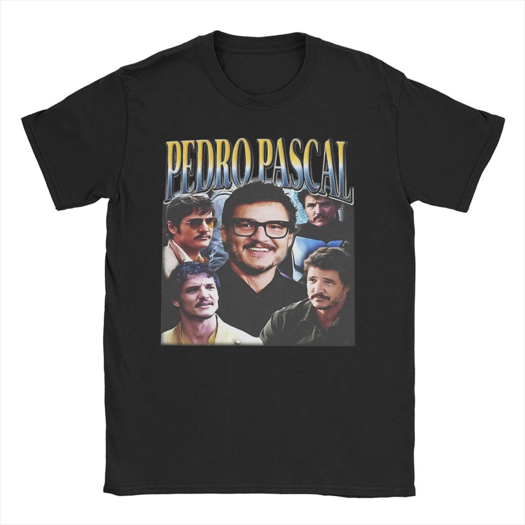 2026 Herren Damen Pedro Pascal T-Shirt Lustiger Schauspieler Vintage 90er Reine Baumwolle Oberteile Mode Kurzarm Rundhals T-Shirts Neue T-Shirts