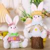 Easter Rabbit Decorations Glowings Easter Rabbit Ornament Handmade Plush Easter Doll Toy for Holiday Table Home