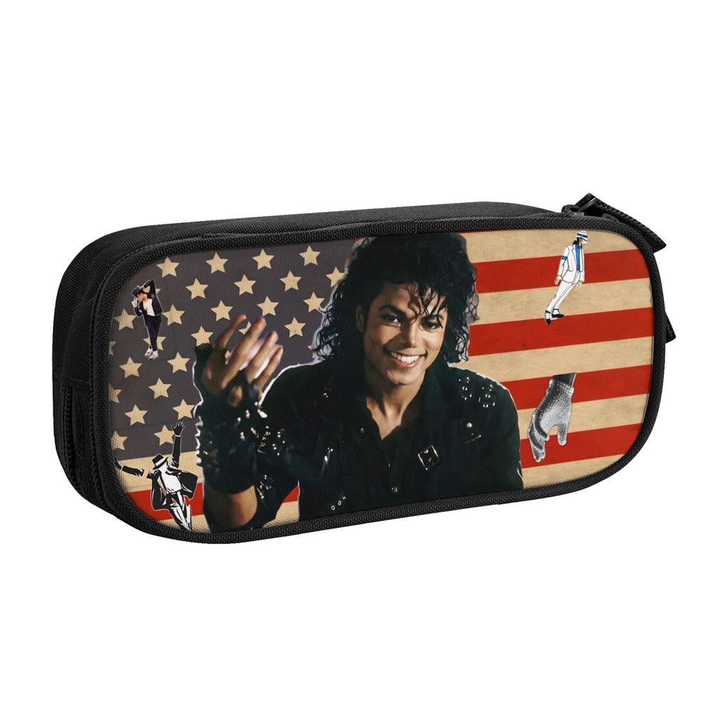 Lovely MJ Pop King Singer Pencil Cases M-Michaels Pencil Pouch Pen for Girl Boy Large Storage Bag Office Cosmetic Stationery
