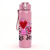 1PC Love Like Jesus Heart Faith Lettering 750ml Color Plastic Sports Water Bottle Leakproof Flip Straw Lid Suitable for Sports Office Home Use