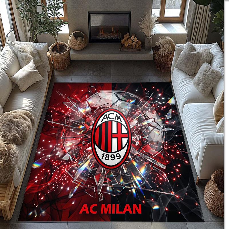 AC Mailand Bedruckter Flanell Teppich Rutschfest Weicher Polyester Boden Teppich Indoor Dekor Matte für Schlafzimmer Wohnzimmer Sofa Spielzimmer Heimdekoration