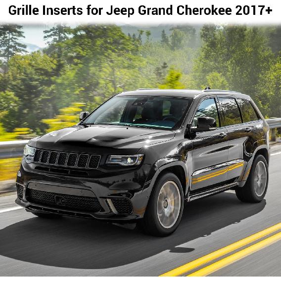 JeCar Grille erts ABS Grill Cover Trim Kit for 2017-Jeep Grand Cherokee WK2, Black