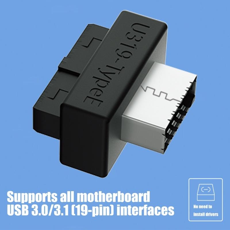 Toolless Installation USB3.0 Converters for 19Pin and 20Pin to Type E ABS Metal Build Fast 5Gbps Data Transfer for Enhances Compatibility