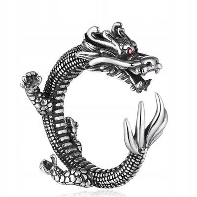 Ring Wedding Ring Dragon Signet Adjustable Vintage Silver Metal Uni