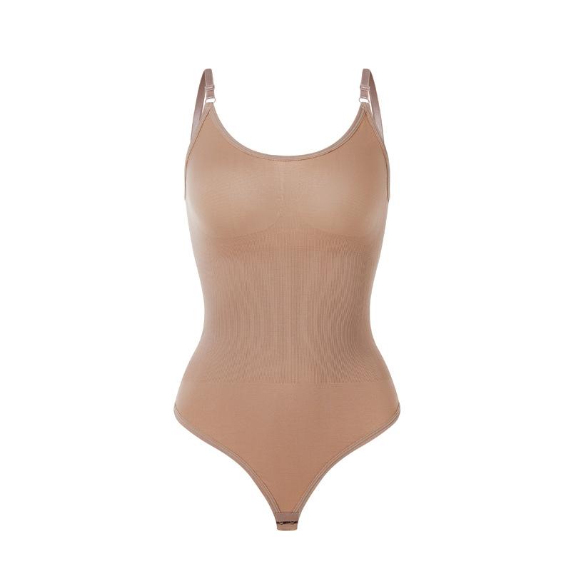 Ολόσωμο κορμάκι μεγάλου μεγέθους με έλεγχο κοιλιάς και ανόρθωση γλουτών, λουράκια στυλ string, αόρατο κορμάκι διαμόρφωσης