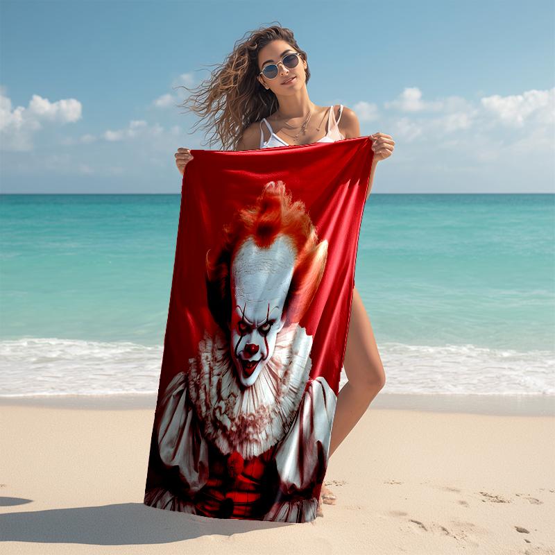 1pc Pennywise2 Beach Towel, Comfortable and Thick, and Swimming/Bath/Picnic/Camping Towel, Suitable for Seaside Beaches