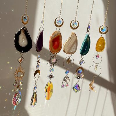 Crystal Suncatcher - Window Hanging Sun Catchers Chains with Prism Beads for Home Outdoor Indoor Decor Garden Light Catcher Housewarming Wedding Gift