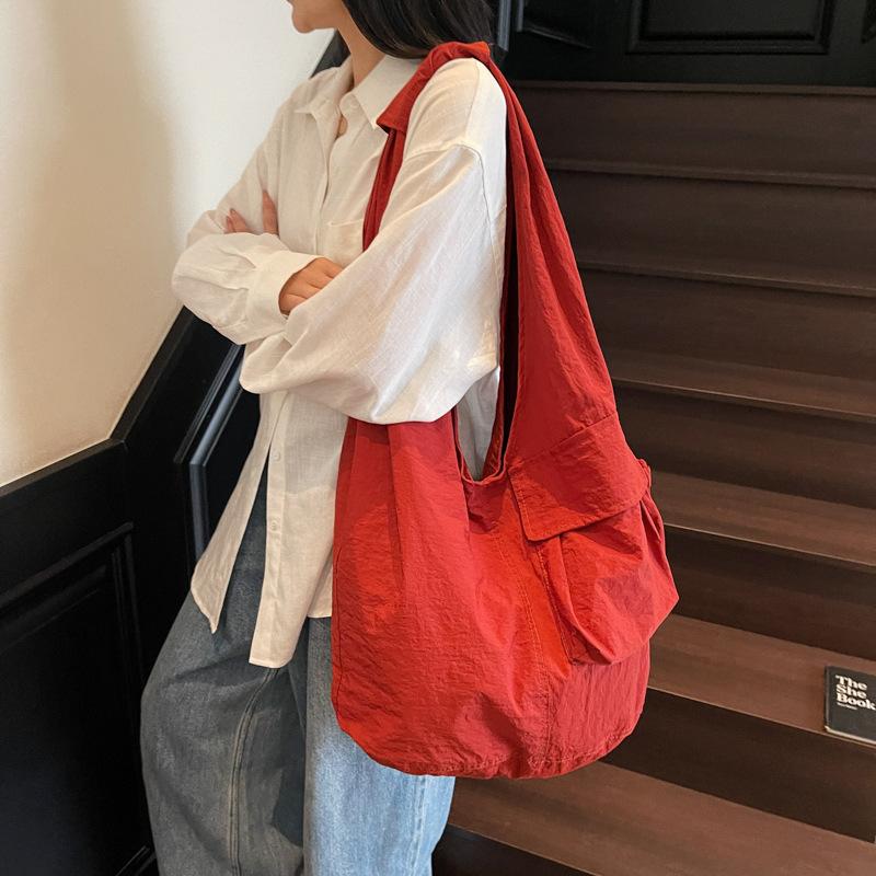 Japanese Fashion Casual Canvas Tote Bag Women's 2025 New Trendy Versatile Large-capacity Armpit Bag Commuter Shoulder Bag
