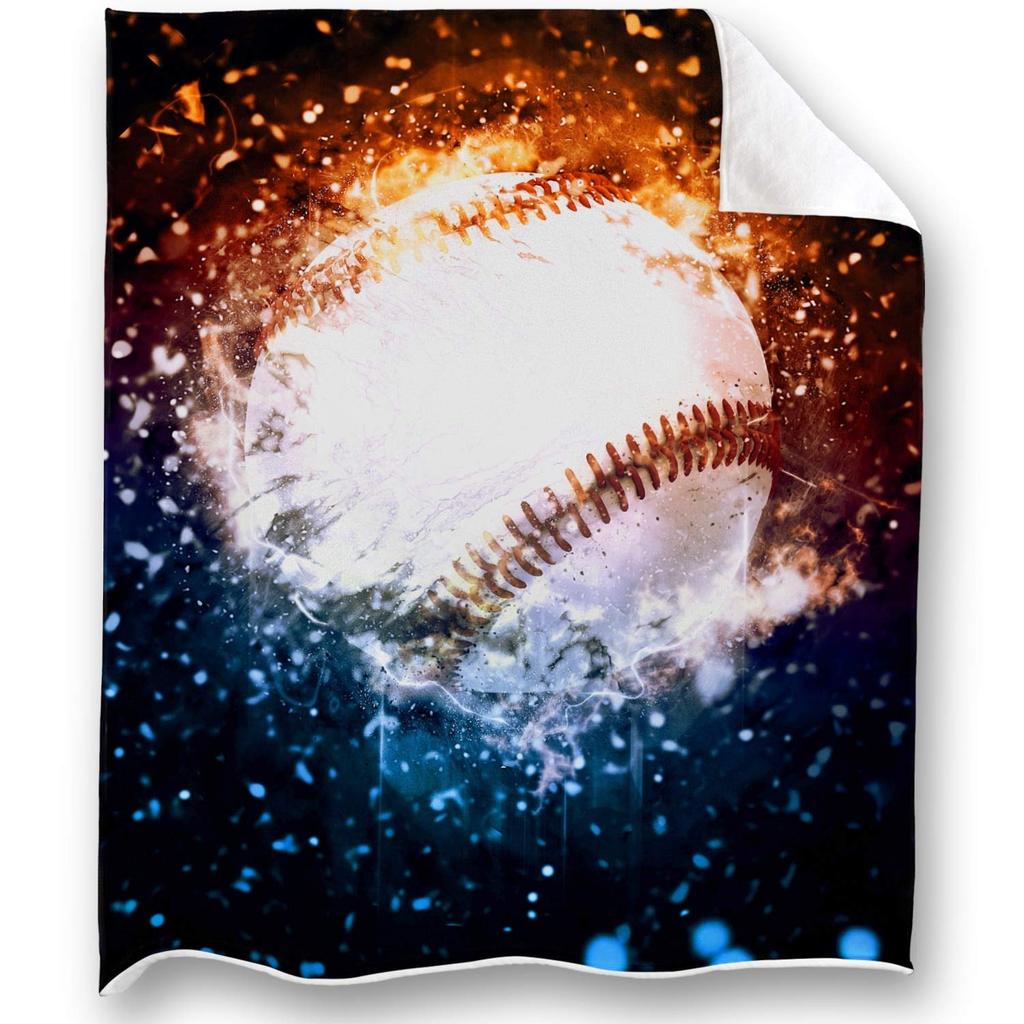 Decke Softball Baseball in Grau Überwurfdecke Ultraweiche Samtdecke Leichte Bettdecke Quilt Langlebig Heimdeko
