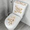 Light Luxury Golden Flower Toilet Sticker Bathroom Waterproof Self-adhesive Water Tank Decorative Sticker