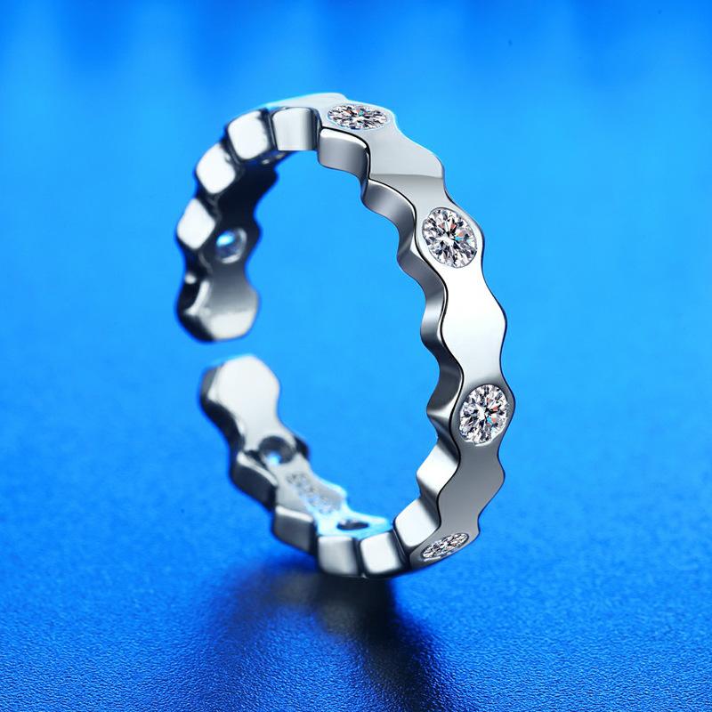 925 Silver Ring Heart AAA Zircon Open Adjustable Engagement For Women Wedding Fashion Jewelry Party Gifts