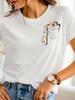 Women'S Short Sleeve Round Neck Pocket Cat Print T-Shirt Featuring a Cute Pocket Cat Design Fashion Harajuku Kawaii T-shirt