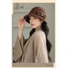 Women S Vintage Bowknot Bucket Hat Warm Fall Winter Elegant Face Slimming Hat