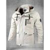 Men's Softshell Jacket, Spring and Autumn Multi-Pocket Hooded Jacket, Waterproof and Windproof Outdoor Jacket for Hiking and Camping