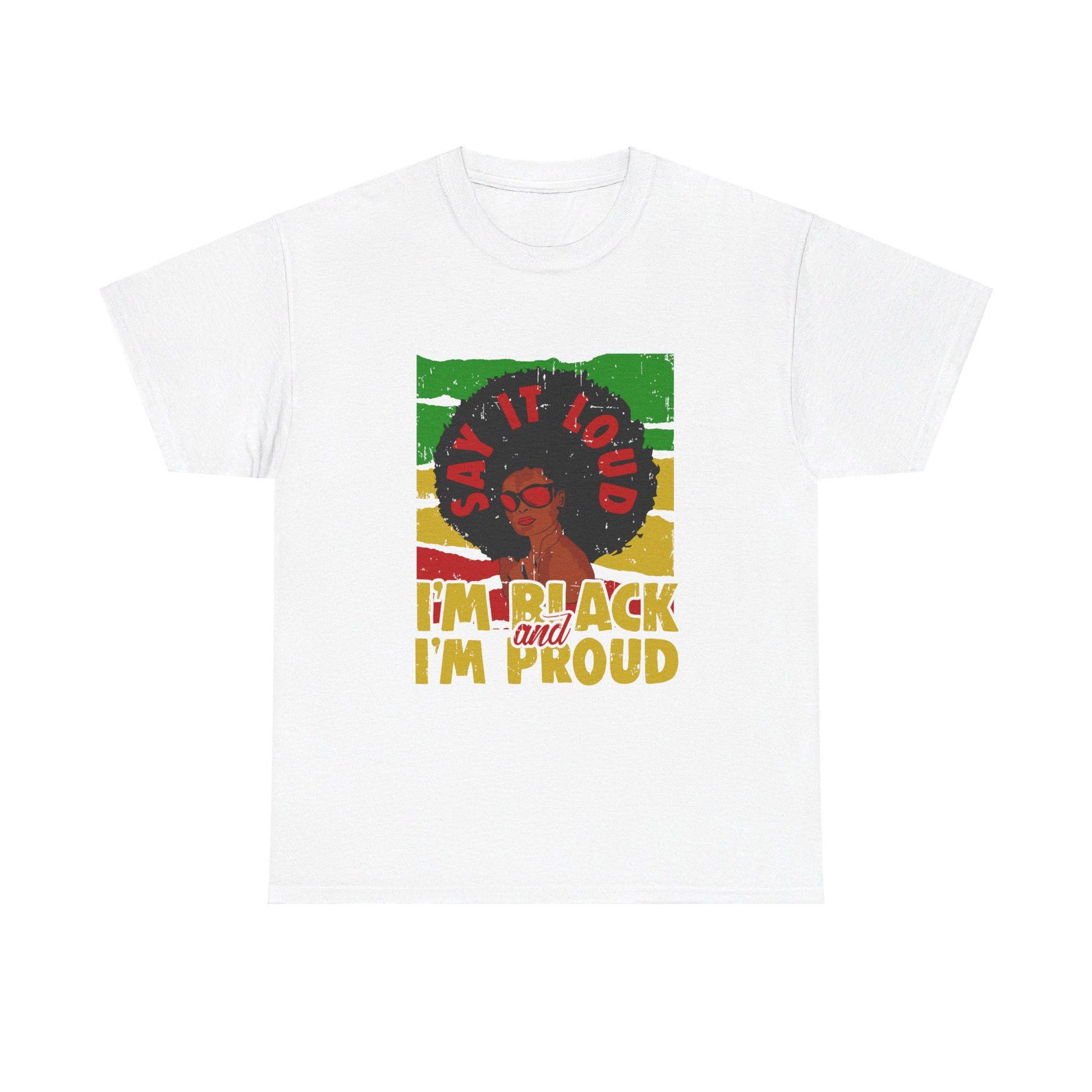 I M Black and Proud Heavy Cotton Tee 2XL