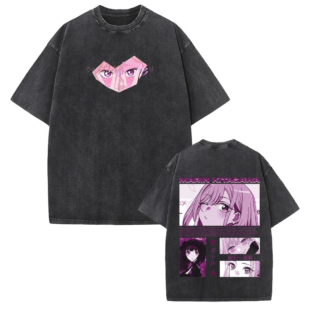 2026 Anime My Dress-Up Darling T-Shirt Marin Süß Bedrucktes Gewaschenes T-Shirt Herren Damen Kleidung Sommer Kurzarm Baumwolle T-Shirts Oberteile