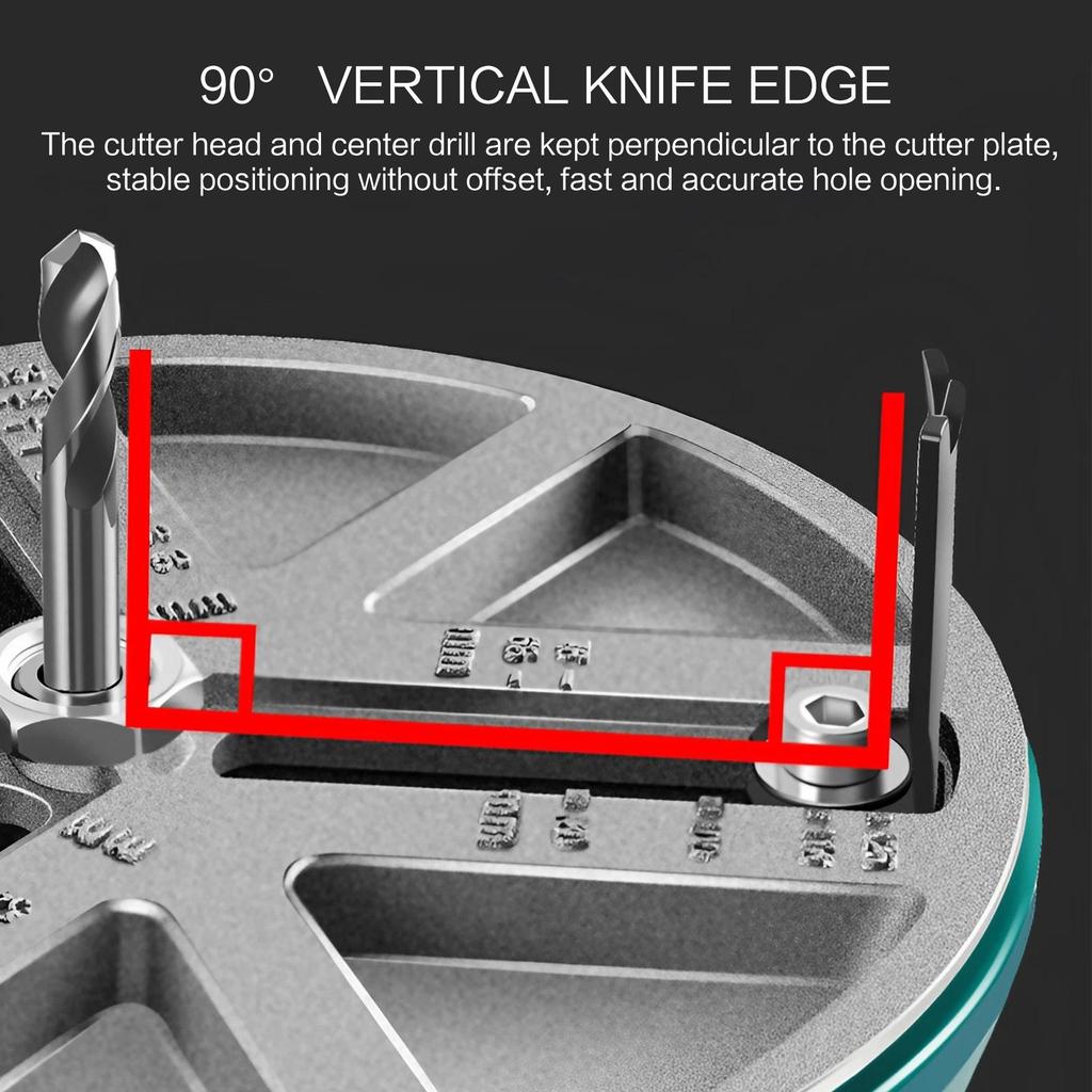 STONEGO Adjustable Universal Woodworking Hole Opener Plank Plasterboard Plastic Aluminum Hole Punching Tool Hole Opening Drill