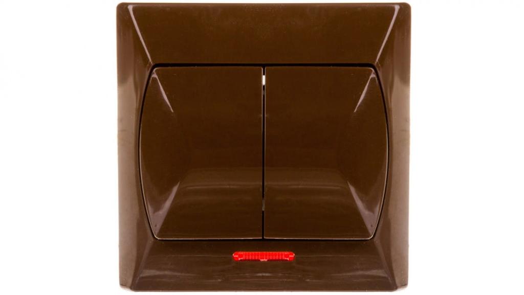 Accent Candlestick Switch with Illuminator Brown Łp-2As/24