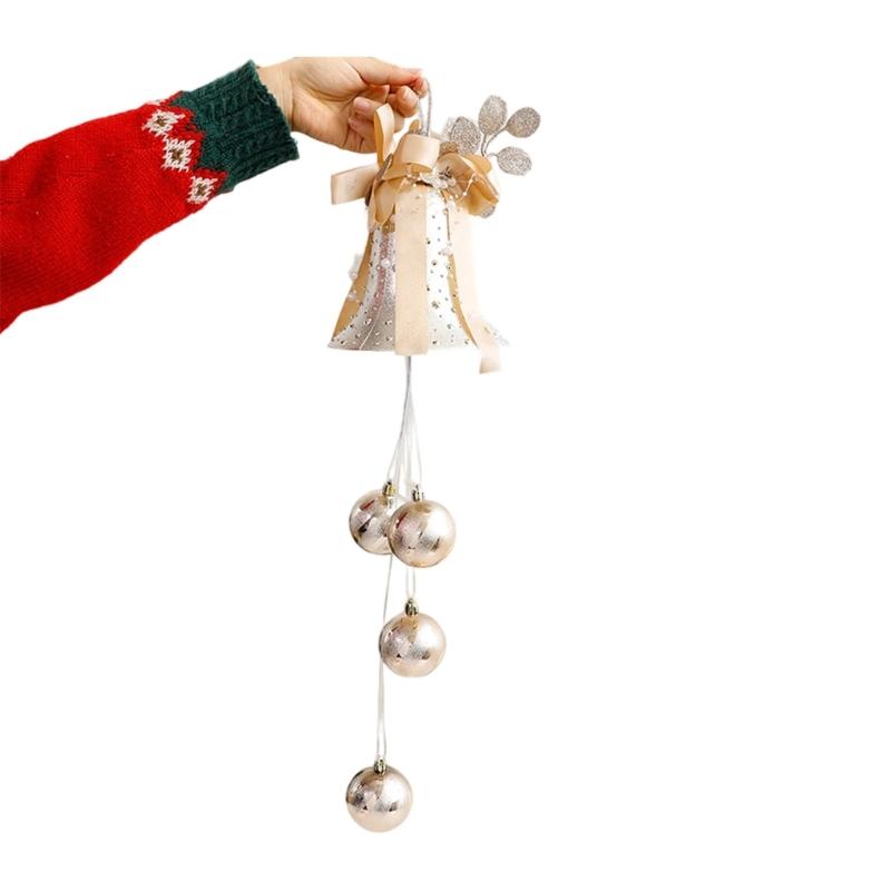 Celebratory Tune Bells Decoration Set Multi Use PVC Hanging Garnishes For Christmas Door Wall And Tree