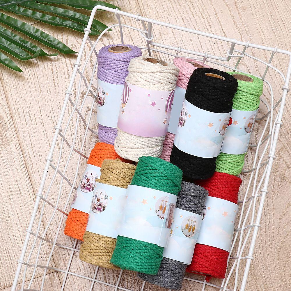 3mm Gift Tapestry Packing Craft Sewing Threads Cotton Cords Twisted Macrame Boho Cords Rope