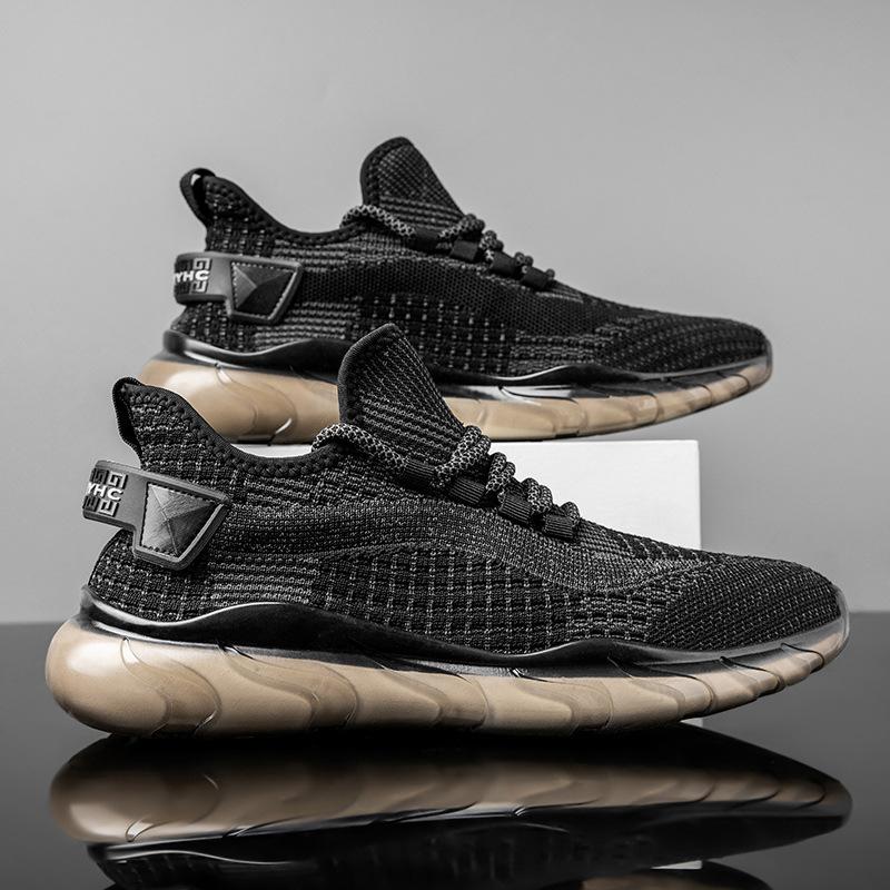 Coconut Shoes Men's 2025 Summer Thin Mesh Fly-woven Sports Shoes Trendy Casual Soft Sole Lightweight Running Shoes Dirt-resistant