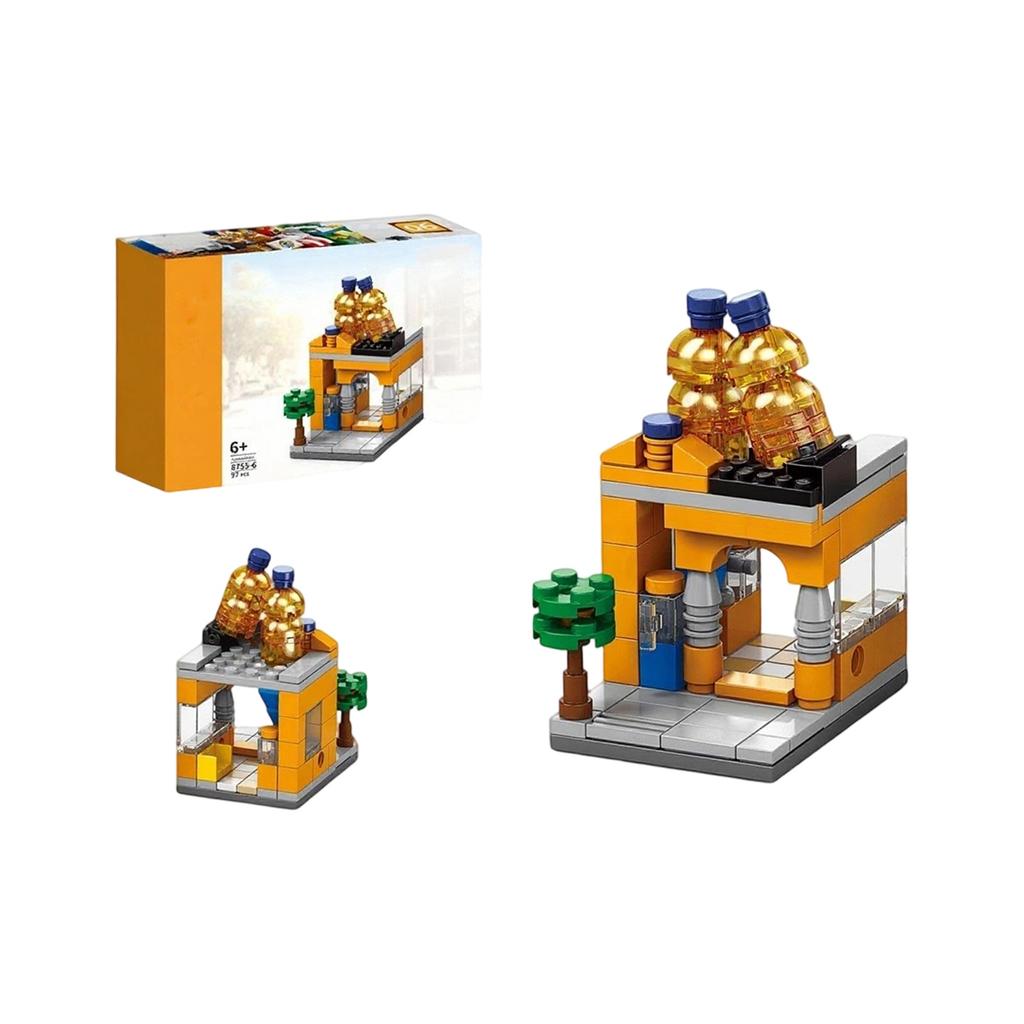 Children's Small  Street View Building , City Building Models Compatible With Puzzle Assembly, Boys' And Girls' Toys