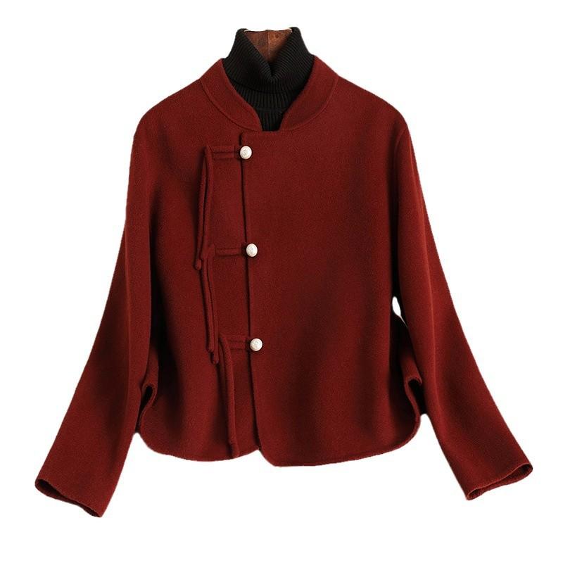Double-sided wool coat women's spring new high-end short small woolen coat