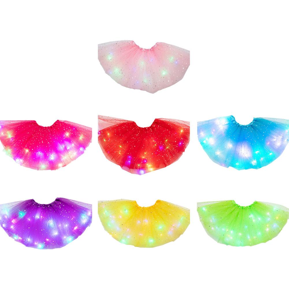 LED svítící světlo Děti Dívky Princezna Tutu Sukně Dětské Oblečení Svatba Párty Tanec Minisukně Kostým Cosplay LED Oblečení