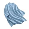 Cotton and Linen Loose T-shirt Retro Large Size Disc Button Mid-sleeved Shirt Women's Chinese Style Stand-up Collar Zen Tea Service Loose Pullover