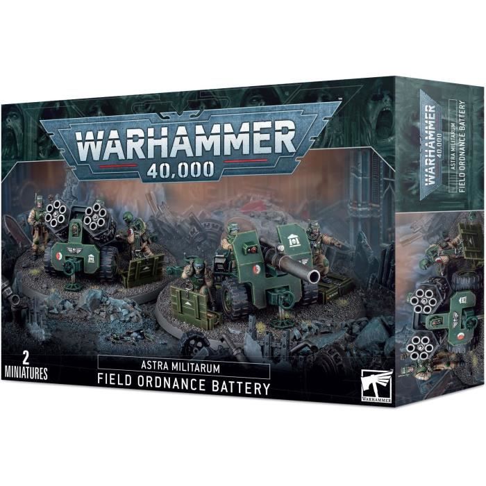 Figurine Games Workshop Warhammer 40k - Astra Militarum Batterie d'Artillerie - vert/gris
