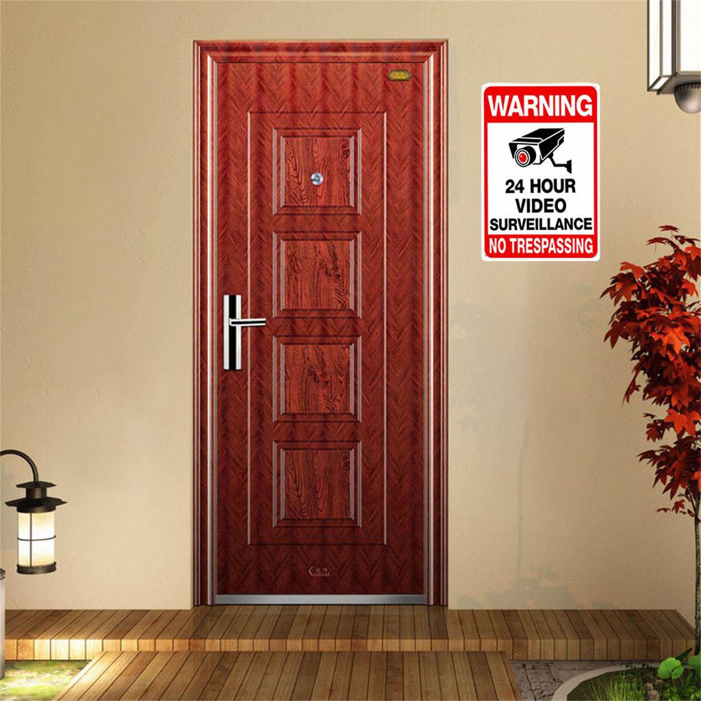 24 Stunden Videoüberwachung Schild Weißblech Warnschild Sicherheitsplatte mit vorgebohrten Löchern und abgerundeten Ecken Langlebigkeit