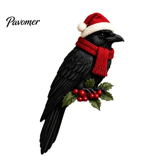 Winter Bird Door Ornament Wooden Topper, Cute Christmas Corner Statue, Woodland Animal Frame Festive Home Wall Decor Art Sign for Holiday Window