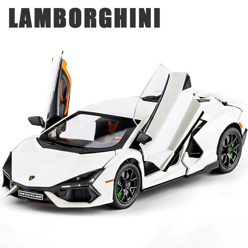 1/24 Lamborghini Revuelto Supercar Mașină din aliaj Modele și vehicule de jucărie Mașină de jucărie din metal Model de colecție de sunet și lumină Jucărie pentru copii
