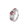S925 Sterling Silver Ring Female Court Lace Design Inlaid with Natural Garnet Topaz Crystal Jewelry