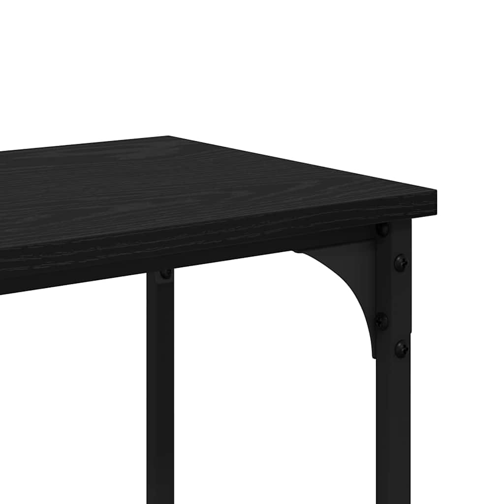 Console Table Black Oak Effect 150 X 29 X 75 Cm