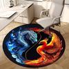 1pc Office Carpet Chair Mats Yin Yang Dragon Phoenix Art Perfect for Decorating Office Chairs, Living Rooms, Or Bedrooms