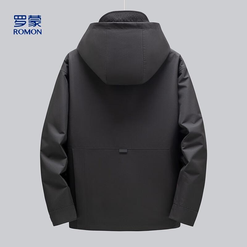 ROMON Men's Mid-length Windproof Hooded Workwear Jacket