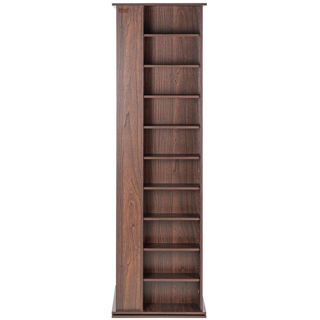 Spinning Media Tower 4-Sided Revolving Media Tower 1040 CDs Espresso