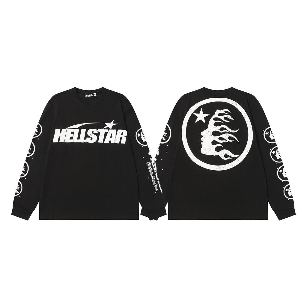Cross 2025 Hellstar Trendy High Street Loose Long Sleeve Hoodie for Men & Women – Autumn Wear
