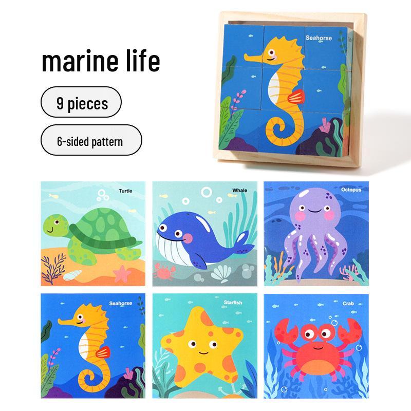 Early Childhood Wooden 3D Animal Puzzle & Cognition Board Toy