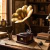 Gramophone Decorative Model Antique-Influenced Vintage Ornament with