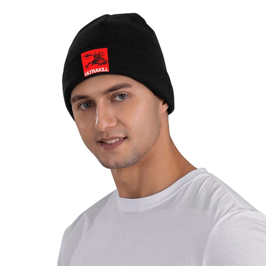 Accessoires de jeu vidéo Ultrakill Bonnet chaud en tricot Bonnet d'hiver Bonnets Skullies Bonnets Hip Hop pour unisexe