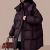 Womens Oversized Warm Cotton Puffer Coat With Hood Loose Fit Plus Size Winter Jacket Cold Weather