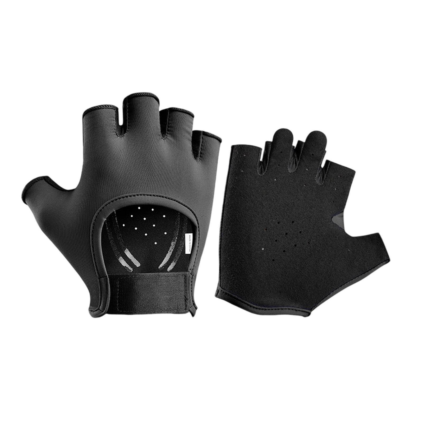 

Nonslip Breathable Sports Glove Half Finger Fitness Glove Fingerless Cycling Glove for Weight Liftings, Training S чёрный