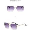 Women's Sunglasses, Men's and Women's Fashion Square Rimless Sunglasses, Large Frame Sunglasses