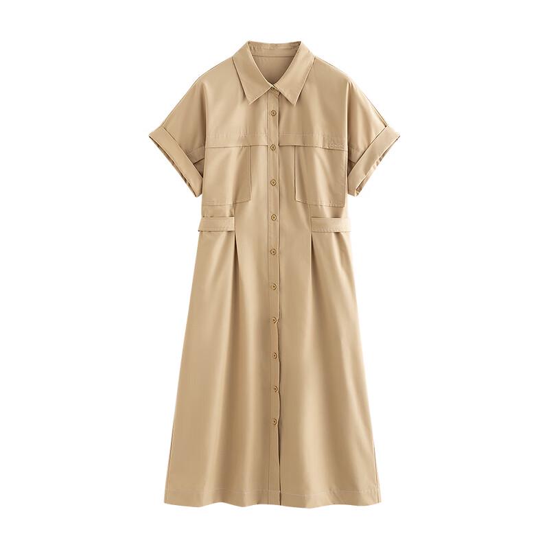 Women's Striped Workwear Shirt Dress