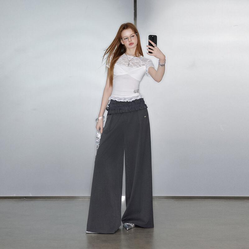 unifree Loose Wide-Leg Pants with Belt