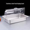 FATTBAO Stainless Steel Food Display Tray with Double Flip Lid