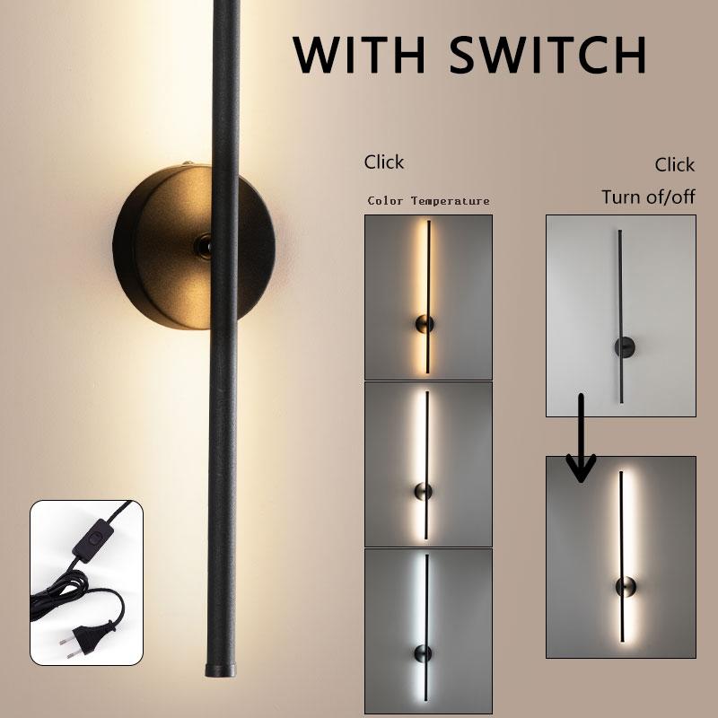 Lampă de perete LED modernă, tactilă, reglabilă, AC85-265V, pentru interior, 8w, 12w, 16w, 20w, pentru dormitor, pentru culoar și casă
