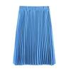 Solid Color Elastic Waist Half Length Skirt Solid Elastic Waist Skirt
